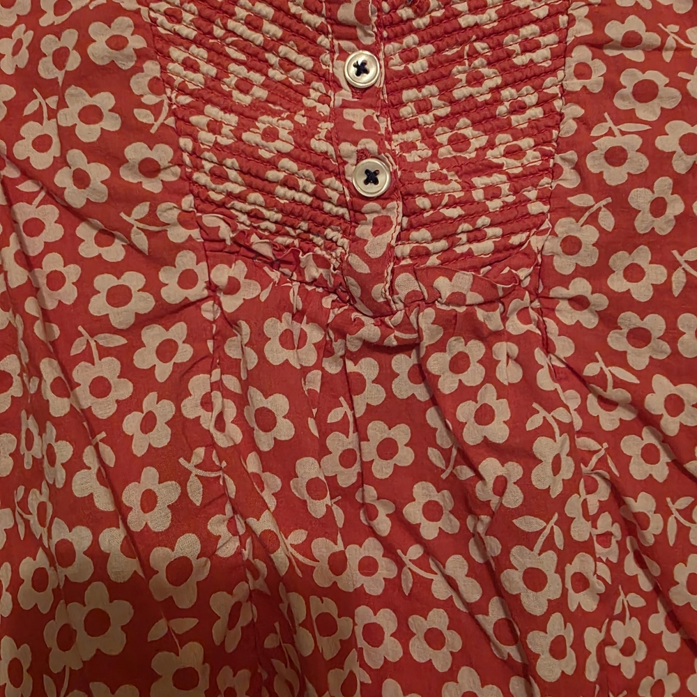 Mini Boden Pink And White Floral Kids Blouse Size 7 To 8 Years - Picture 7 of 8
